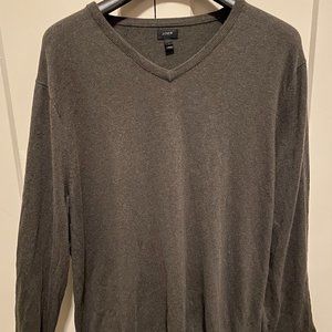 J. Crew Cotton-Cashmere V-Neck Sweater in Olive Size L